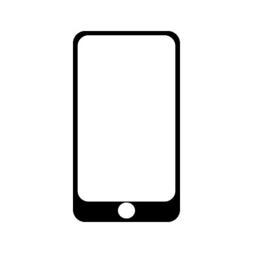 Black and white mobile phone icon. Vector